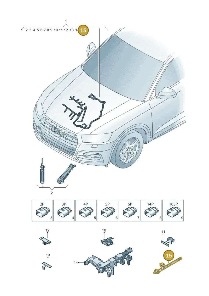 443957818C — Audi Q5 (2016-2020) diagram 896971300, position 15