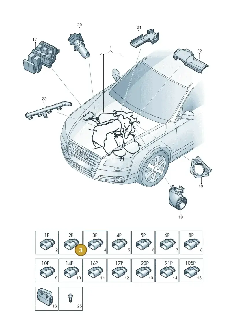 443971989 — Audi A8L qu. 3.0 TDI (2013-2018) diagram 771971100, position 3