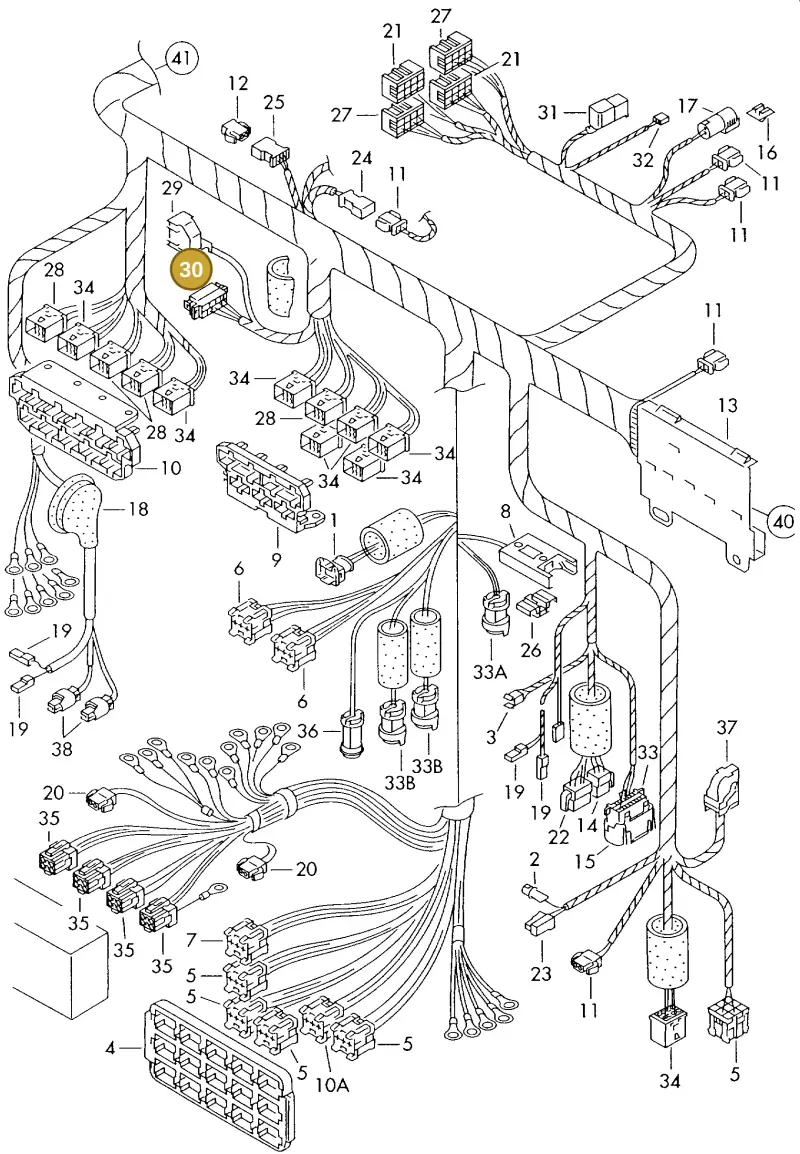 443972523A — Audi A8 (1996-1998) diagram 153971940, position 30