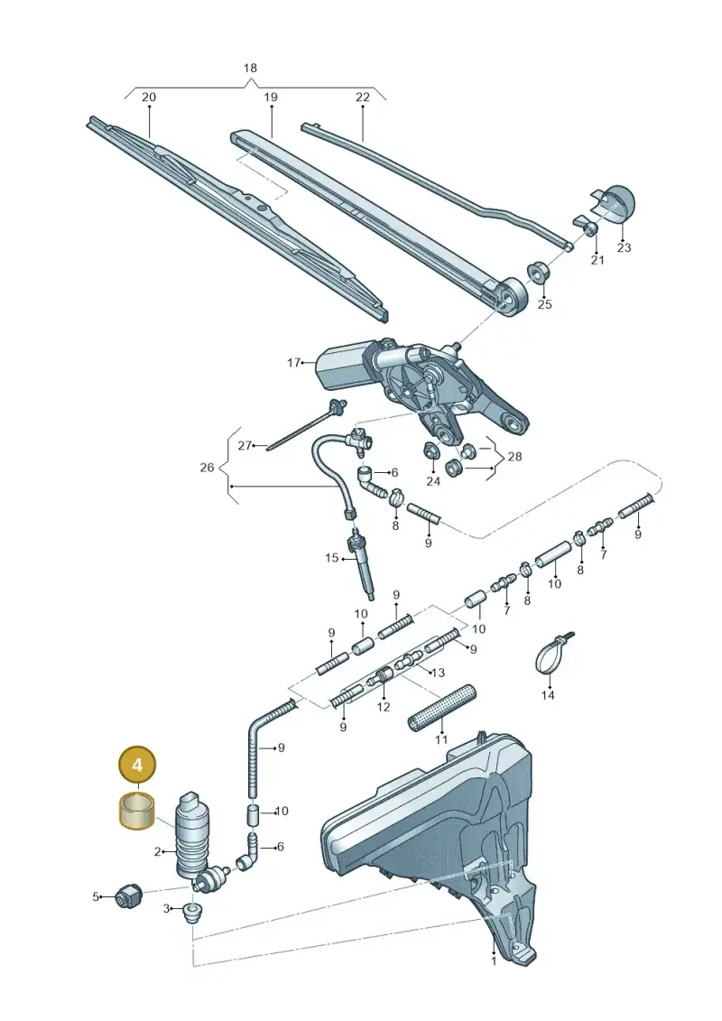 447857991J — Audi Q8 Quattro 3,0 (2018-) diagram 429955020, position 4