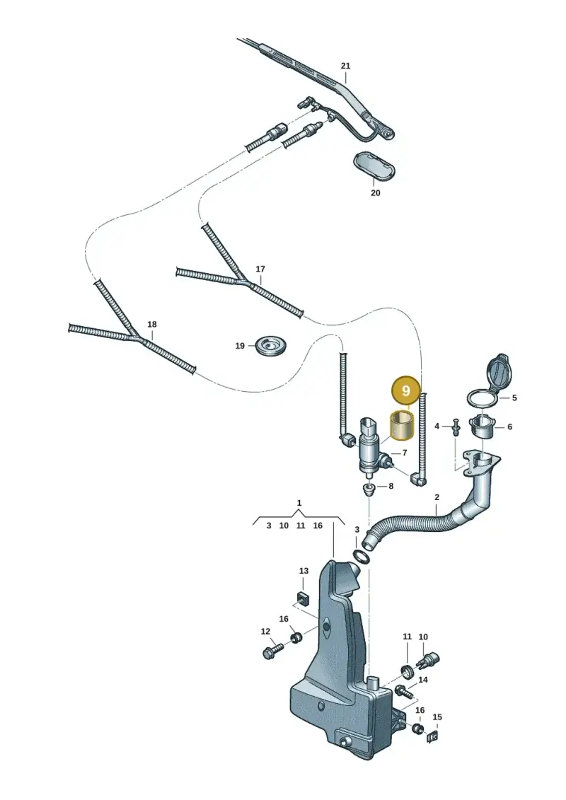 447857991J — Audi Q8 e-tron (2018-2020) diagram 586955015, position 9