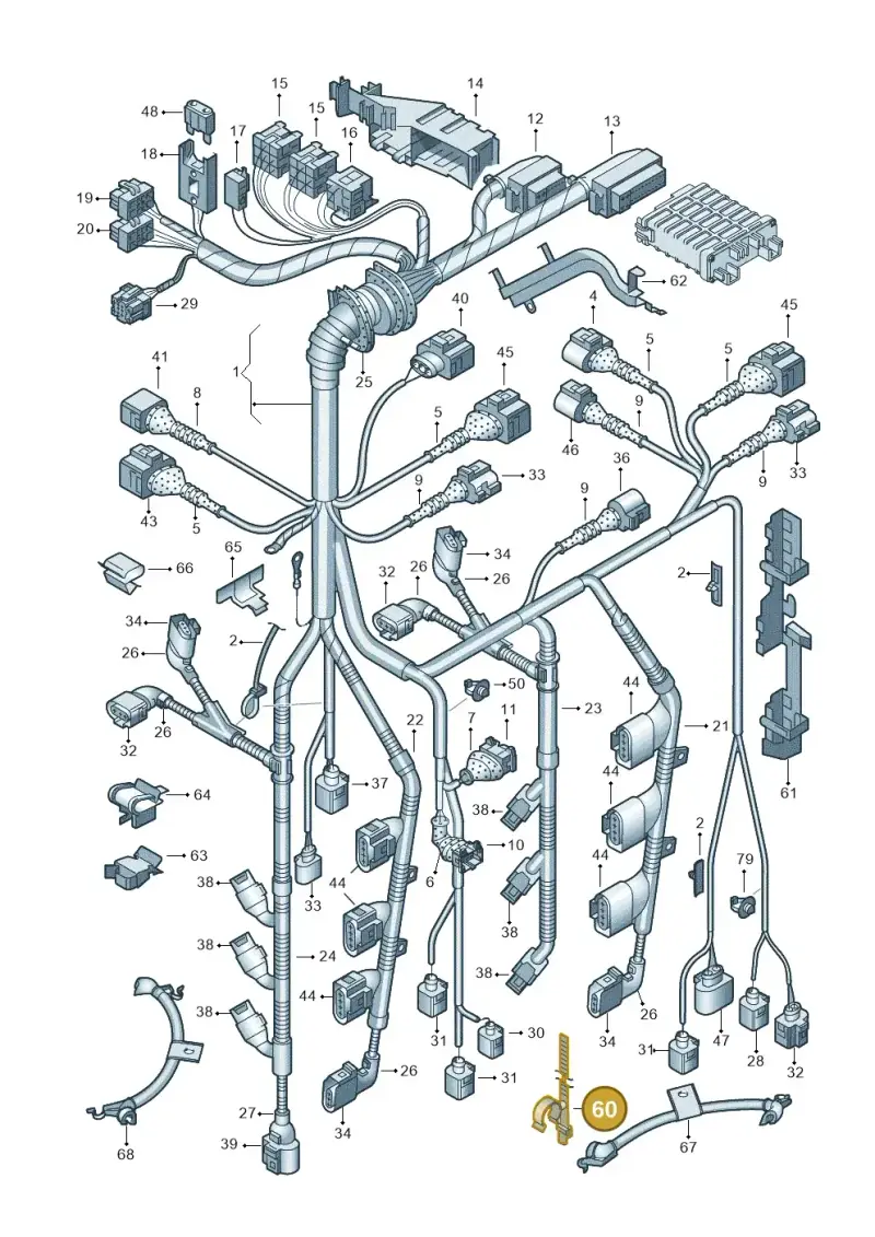 4A0121093 — Audi A4/S4 Cabrio./qu. (2002-2006) diagram 249971300, position 60