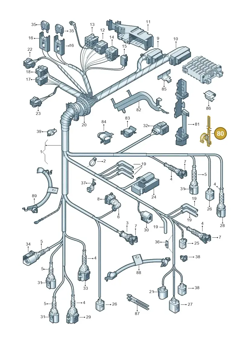 4A0121093 — Audi A4/S4 Cabrio./qu. (2002-2006) diagram 249971350, position 80