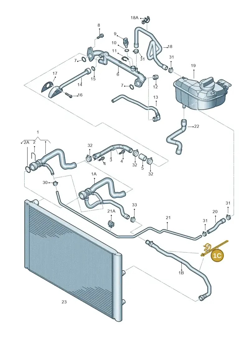4A0121093 — Audi A8/S8/qu. lang (2003-2007) diagram 291121400, position 1C