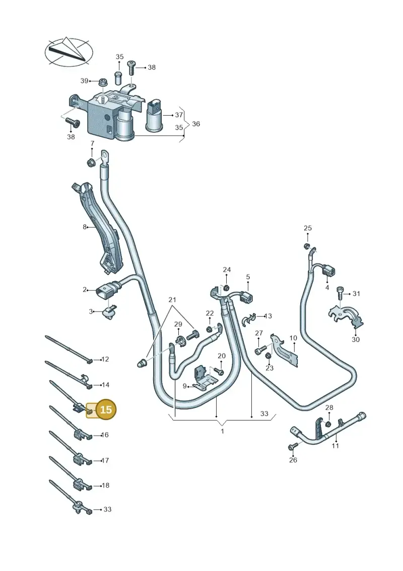 4A0121093 — Audi A5 Sportback (2016-2020) diagram 849972050, position 15