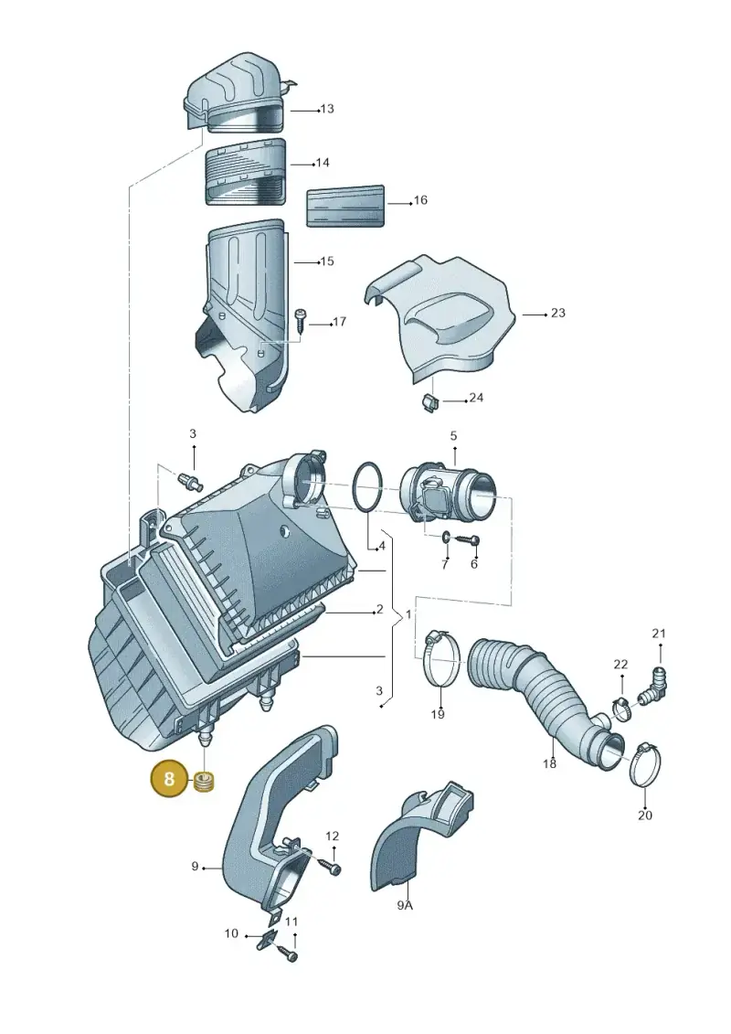 4A0129697 — Audi A4/S4 Cabrio./qu. (2002-2006) diagram 249129300, position 8
