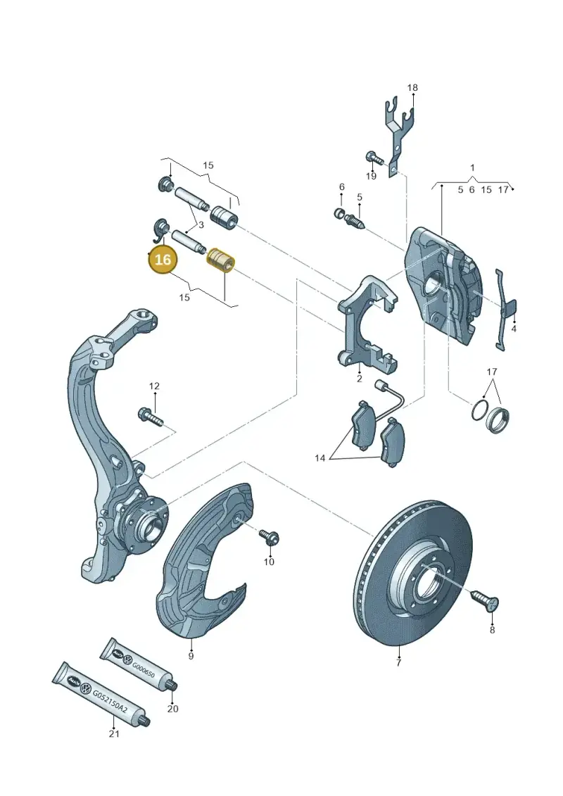 4A0615134A — Audi A8/S8/qu. lang    08> (2007-) diagram 448615500, position 16