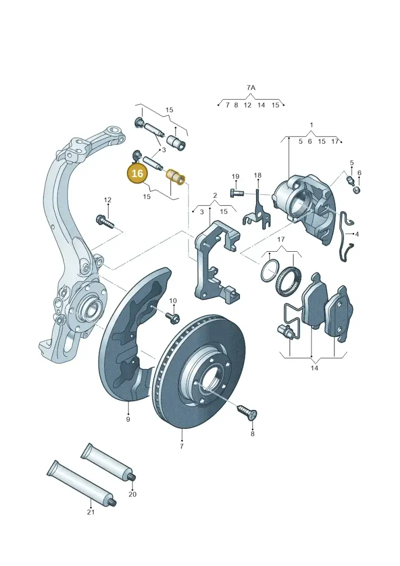 4A0615134A — Audi A4/S4 Cabrio./qu. 07> (2006-) diagram 454615410, position 16