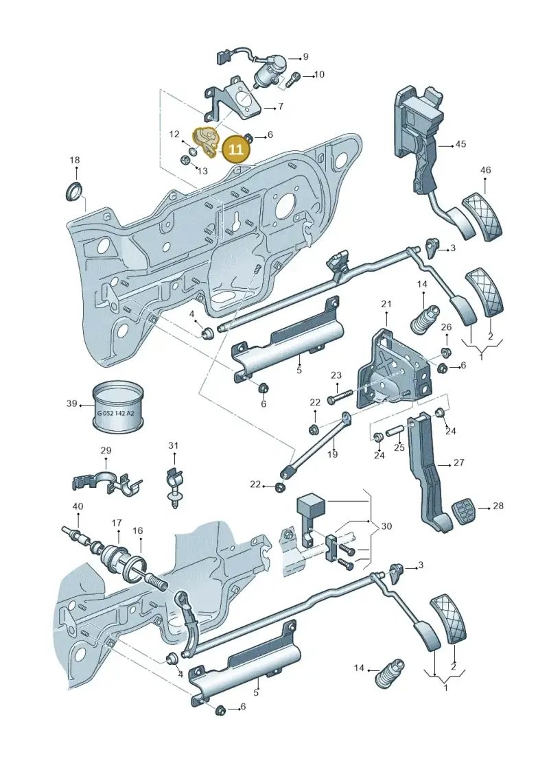 4A0721757A — Audi TT Coupe/Roadster (1999-2002) diagram 194721700, position 11