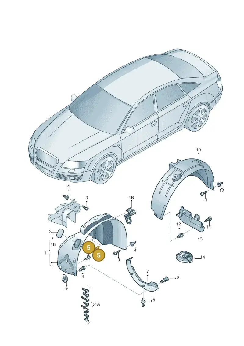 4A0805121A — Audi RS4 Cabrio qu.    08> (2007-) diagram 448821500, position 5