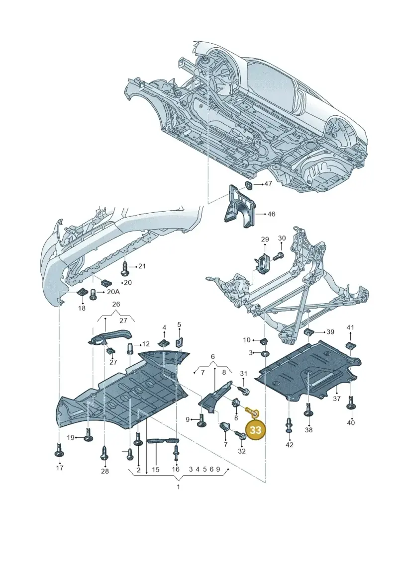 4A0805121A — Audi RS4 Av. qu. 4.2 (2012-2015) diagram 695863250, position 33
