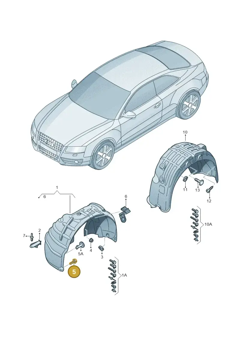 4A0805121A — Audi RS4 Av. qu. 4.2 (2012-2015) diagram 620821500, position 5