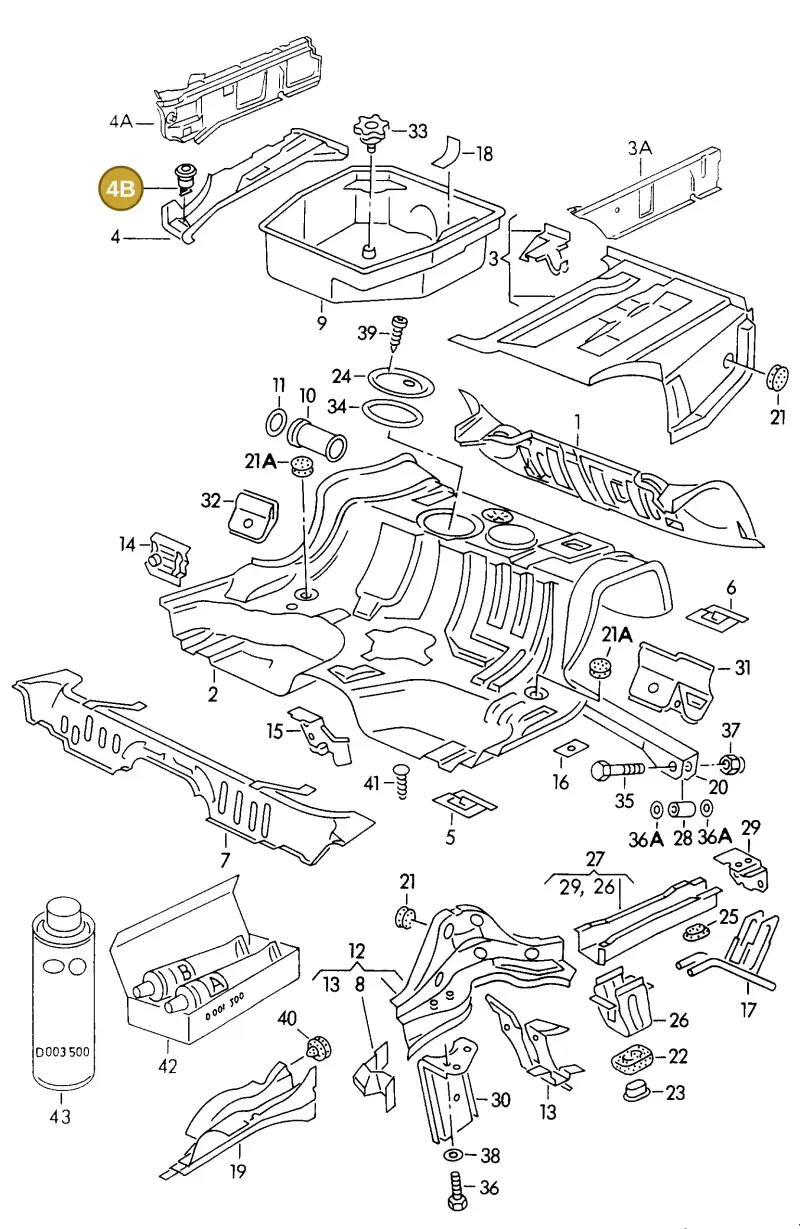 4A0877241B — Audi A6/Wagon F >4A-W (1996-1997) diagram 118803200, position 4B