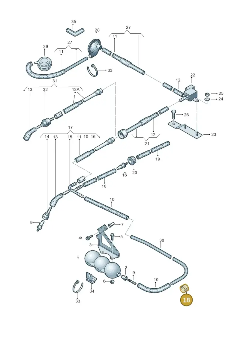 4A0877665 — Audi A6/Wagon/quattro (2001-2004) diagram 264131350, position 18