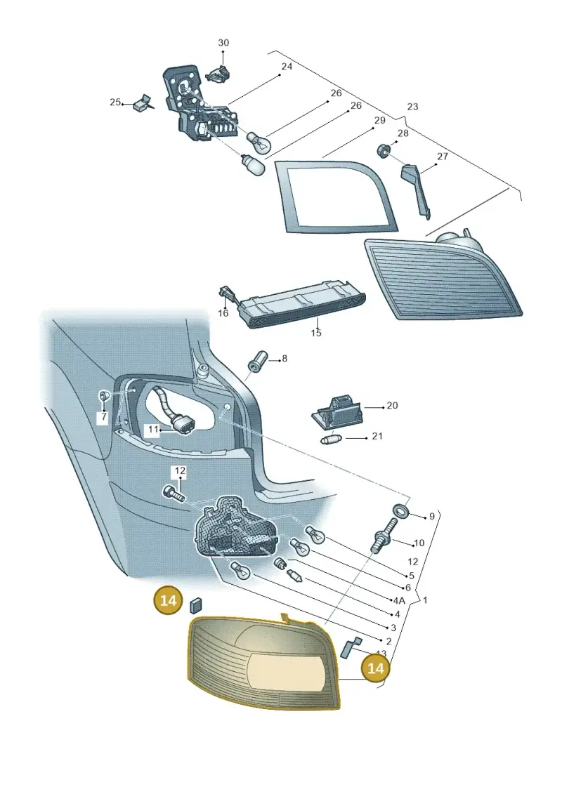 4A0877665 — Audi RS3 Sportback (2011-2012) diagram 412945000, position 14