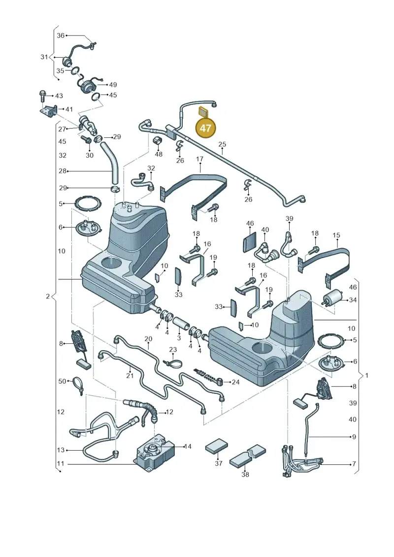 4A0877665 — Audi R8 qu. 5.2 (2012-2015) diagram 752201000, position 47