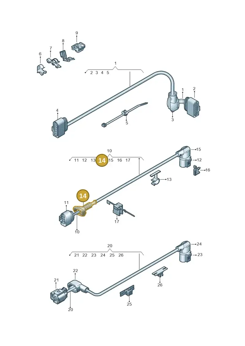 4A0906102 — Audi A3 Sportback (2016-2020) diagram 890972550, position 14