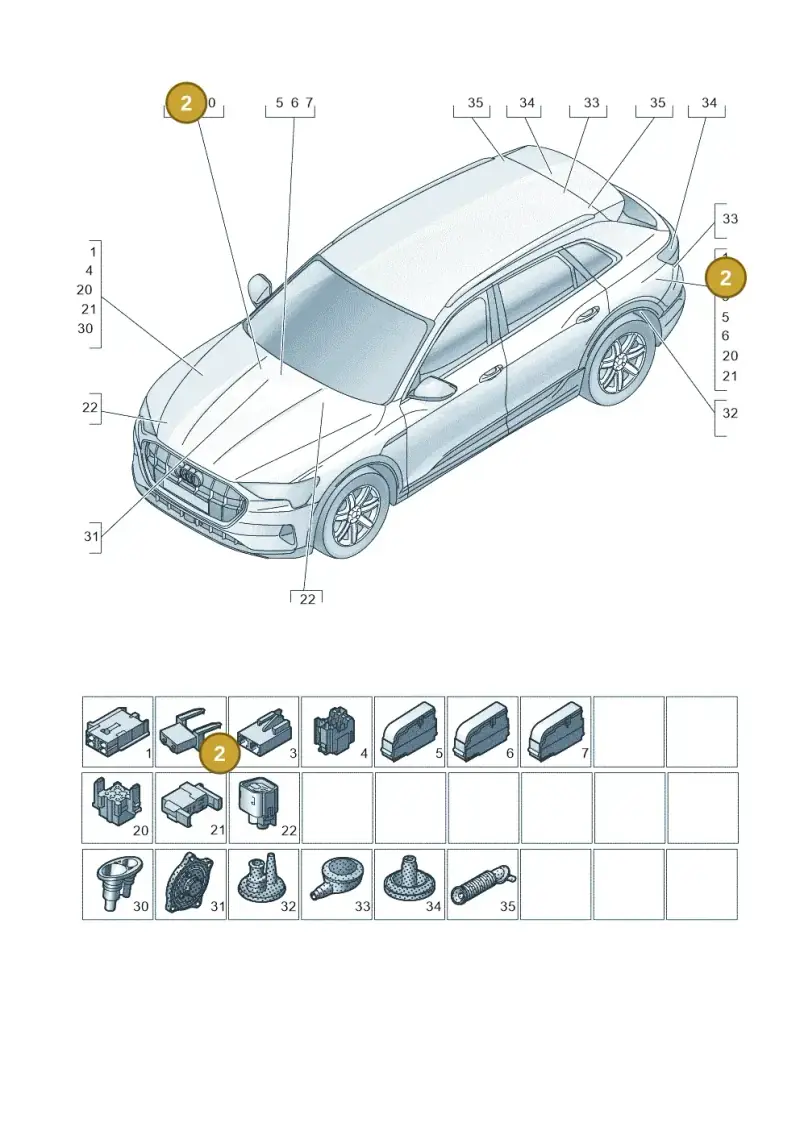 4A0937530A — Audi E-tron (2020-2023) diagram 586971810, position 2