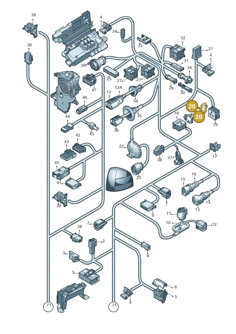 4A0937545C — Audi A3/S3/Sportb./qu. 08 (2007-) diagram 638971830, position 20