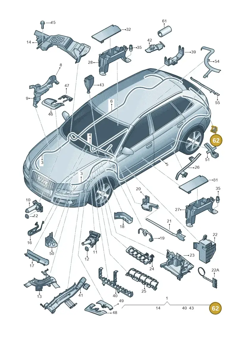 4A0937545C — Audi RS3 Sportback (2011-2012) diagram 720971800, position 62
