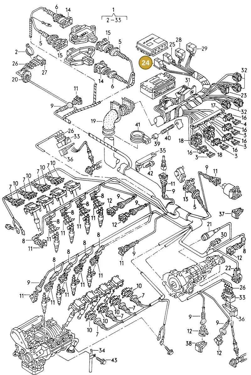 4A0972601A — Audi A8 (1996-1998) diagram 153971600, position 24