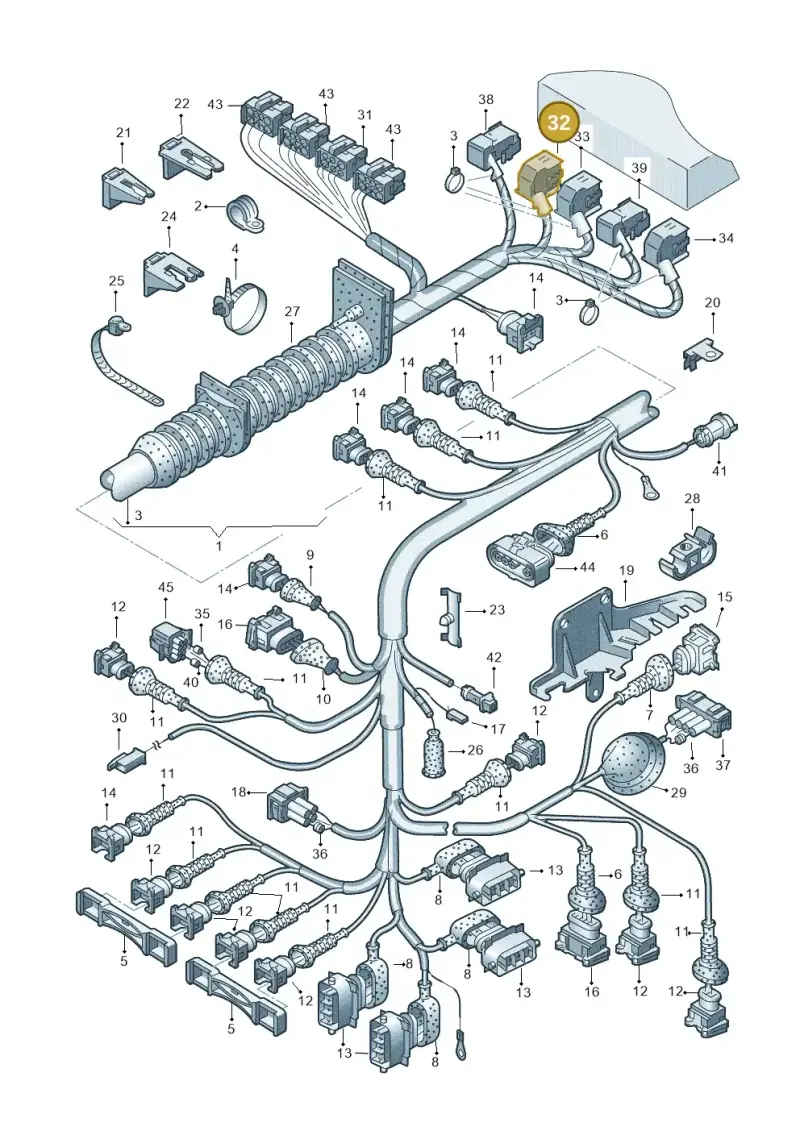4A0972601A — Audi A4/Av.qu.F8D-W-> (1997-1998) diagram 156971180, position 32