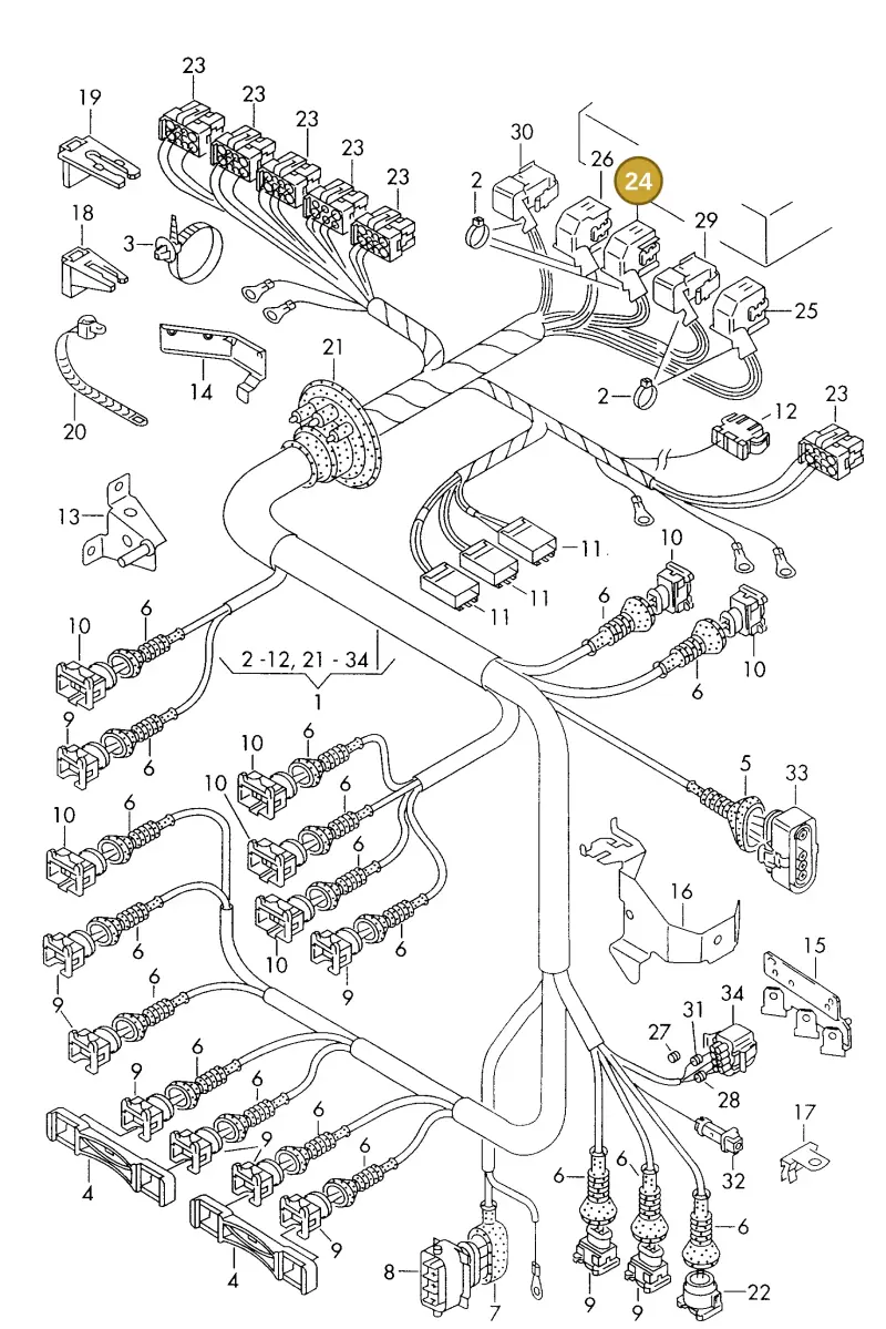 4A0972601A — Audi A6/S6/Wg.qu.F>4A (1996-1997) diagram 168971160, position 24