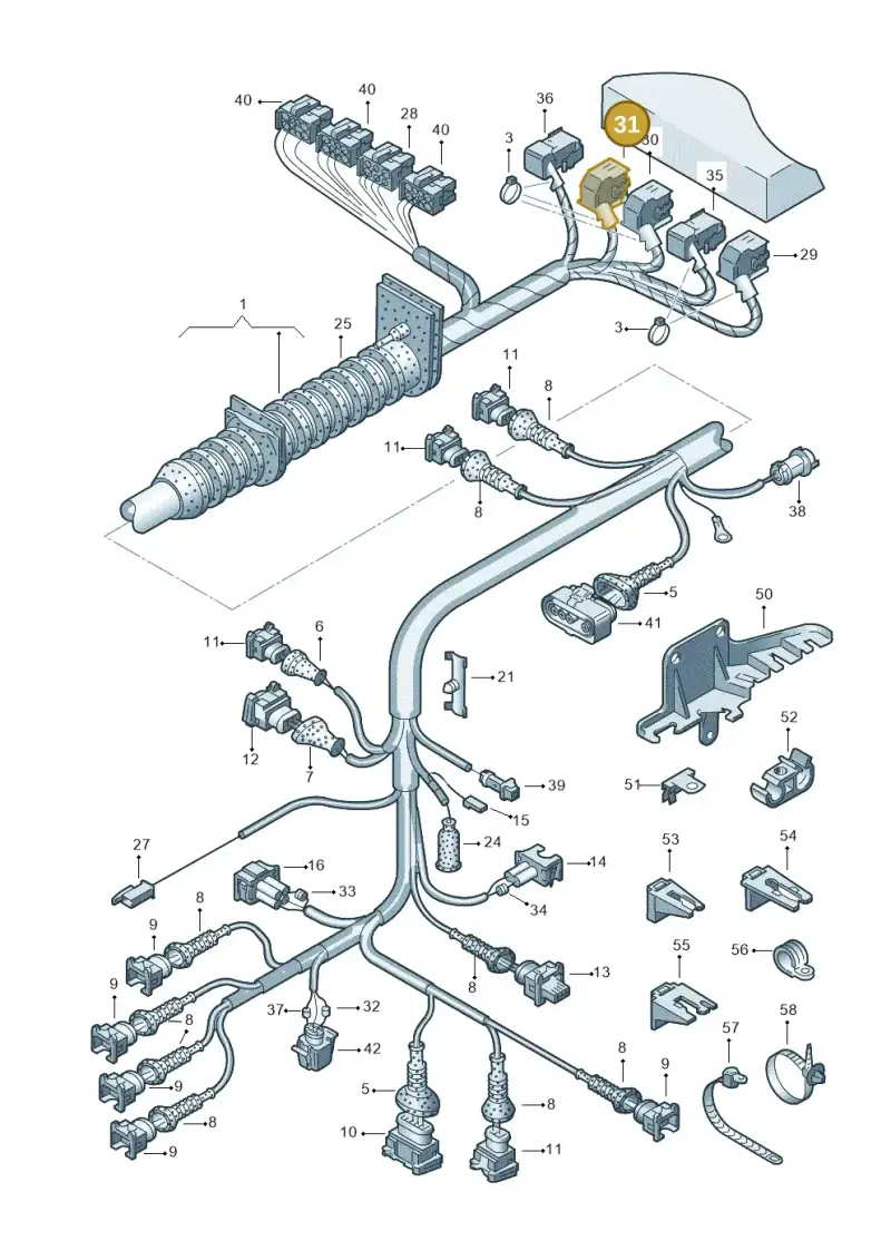 4A0972603A — Audi A4/Avant F8D-W-> (1997-1998) diagram 156971100, position 31