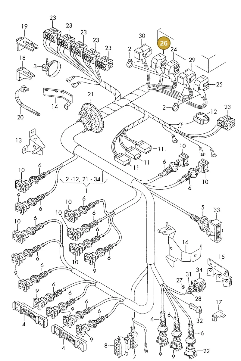 4A0972603A — Audi A6/S6/Wg.qu.F>4A (1996-1997) diagram 168971160, position 26