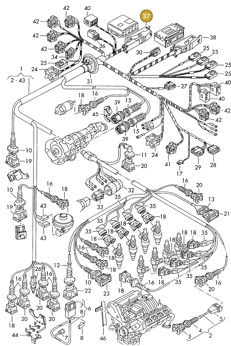 4A0972603A — Audi S6 plus qu.       97 (1996-1997) diagram 175971740, position 37