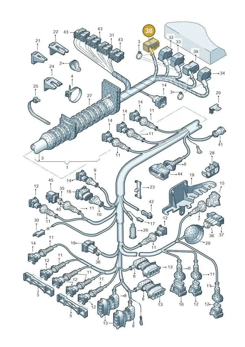 4A0972805B — Audi A4/Av.qu.F8D-W-> (1997-1998) diagram 156971180, position 38