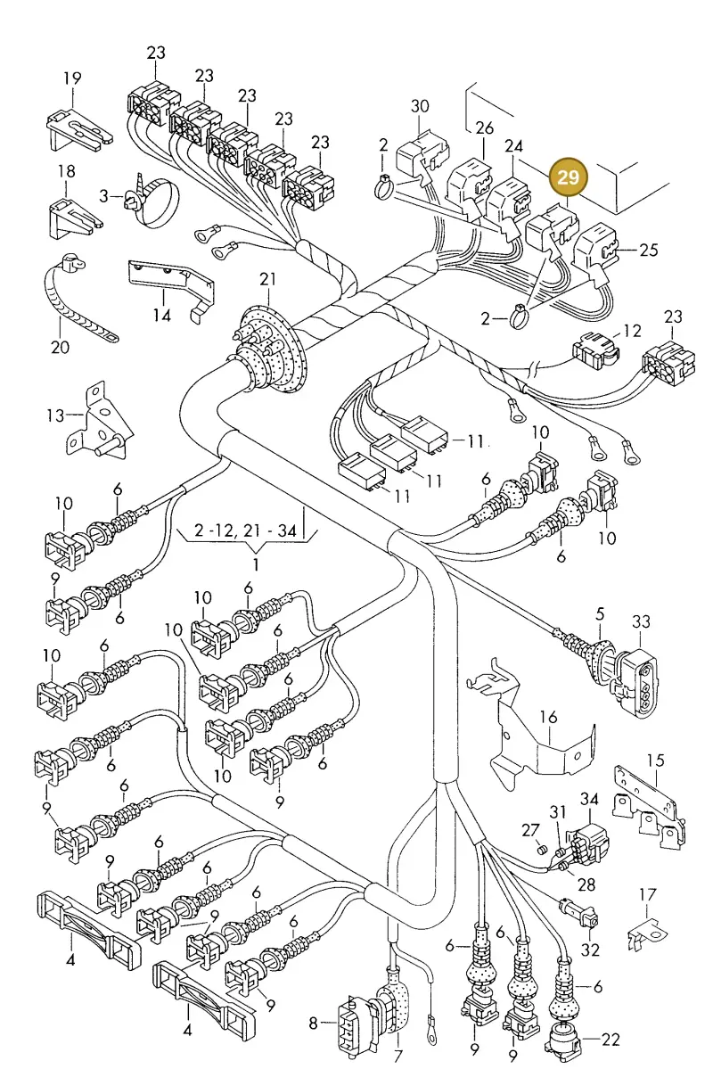 4A0972805B — Audi A6/S6/Wg.qu.F>4A (1996-1997) diagram 168971160, position 29