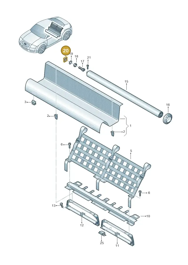 4A9809237A — Audi TT Coupe/Roadster (2002-2006) diagram 278863750, position 20