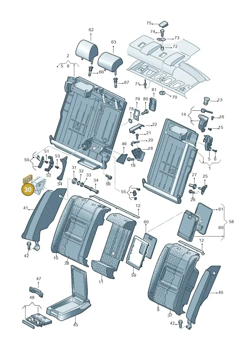4A9809237A — Audi A6 2.7 TDI (2008-2011) diagram 448885700, position 30