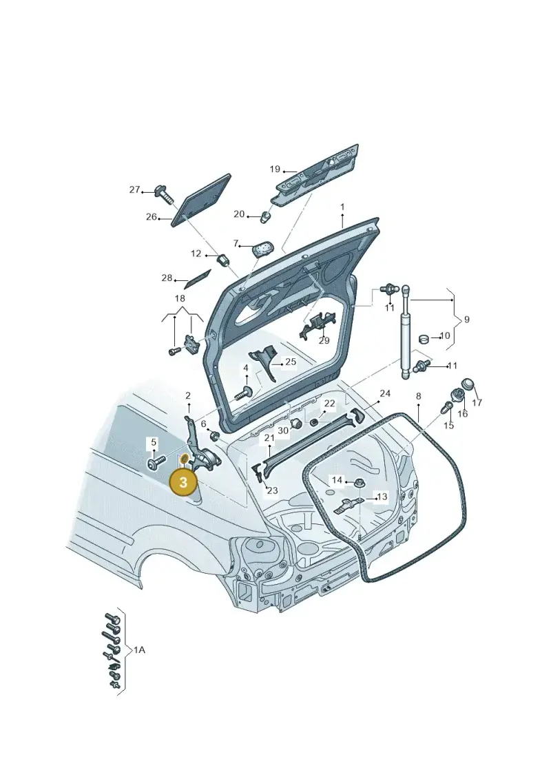 4A9827341A — Audi RS3 Sportback (2011-2012) diagram 412827100, position 3