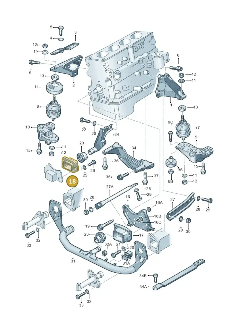 4B0199335L — Audi A6/Wagon/quattro (2001-2004) diagram 156199200, position 18