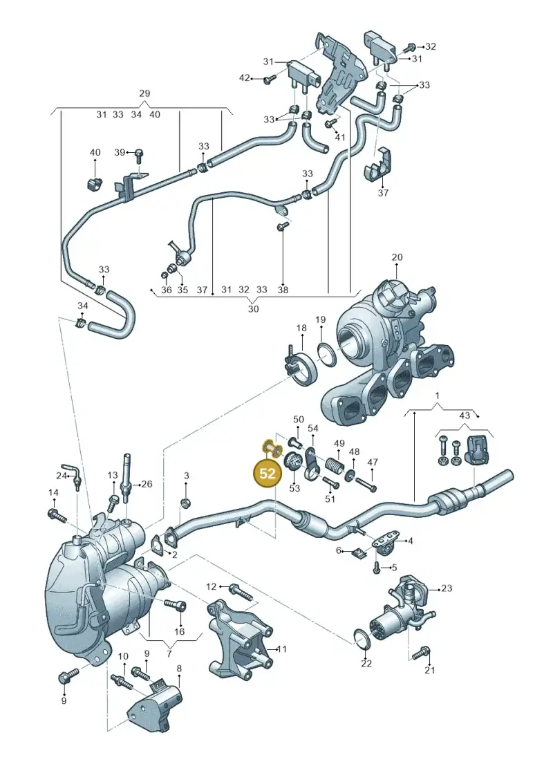 4B0253205D — Audi A6 2.0 (2018-) diagram 430253610, position 52