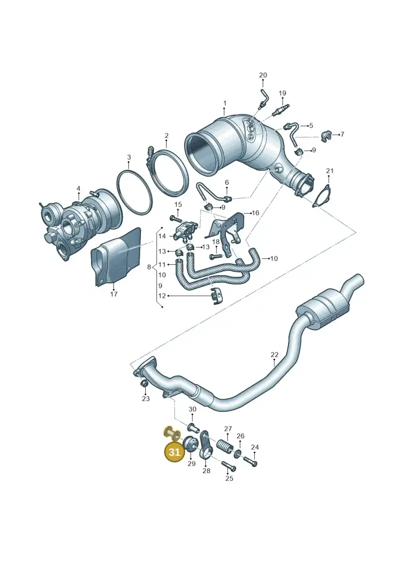 4B0253205D — Audi RS4 Avant (2017-) diagram 438253495, position 31