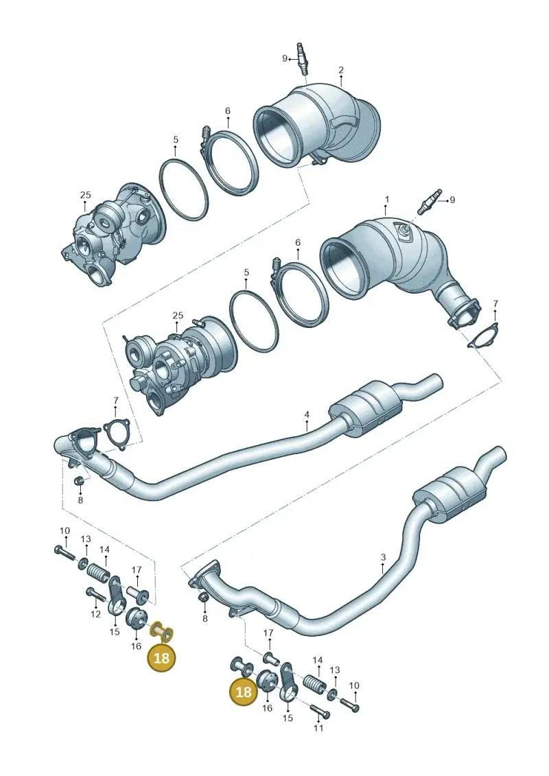 4B0253205D — Audi RS4 Avant (2017-) diagram 847253600, position 18