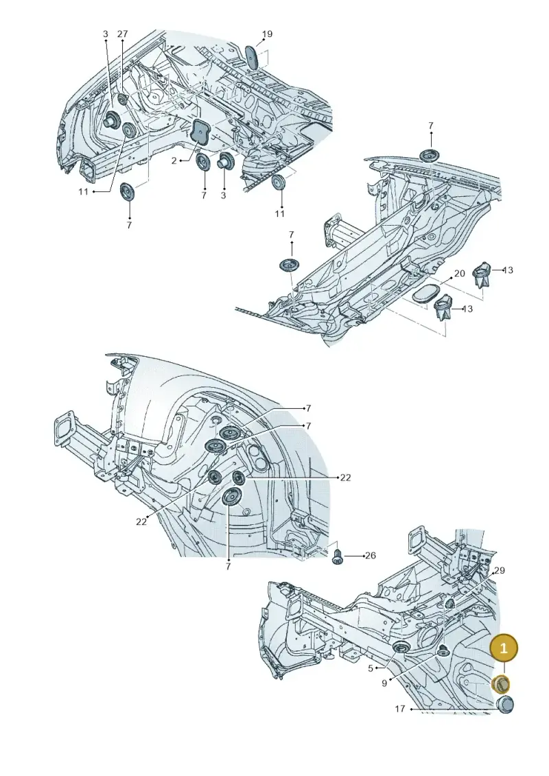 4B0260155 — Audi RS4 Cabrio qu.    08> (2007-) diagram 249803350, position 1