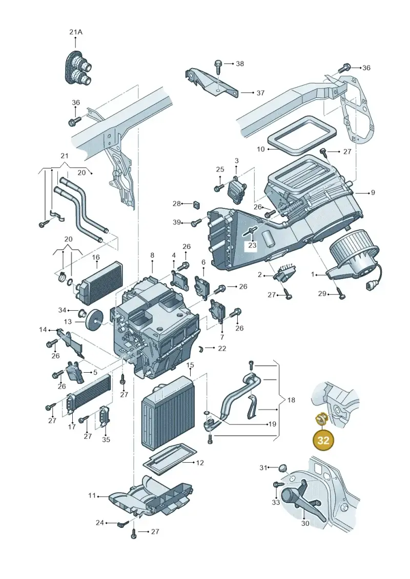 4B0260155 — Audi RS6 qu. (2003-2004) diagram 260820100, position 32