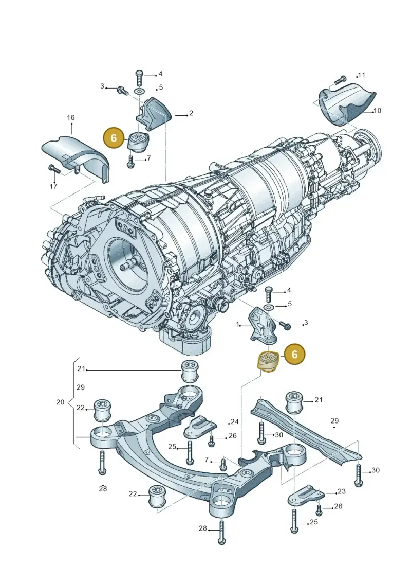 4B0399151M — Audi A6 QU.ALLROAD     07> (2006-) diagram 448399800, position 6