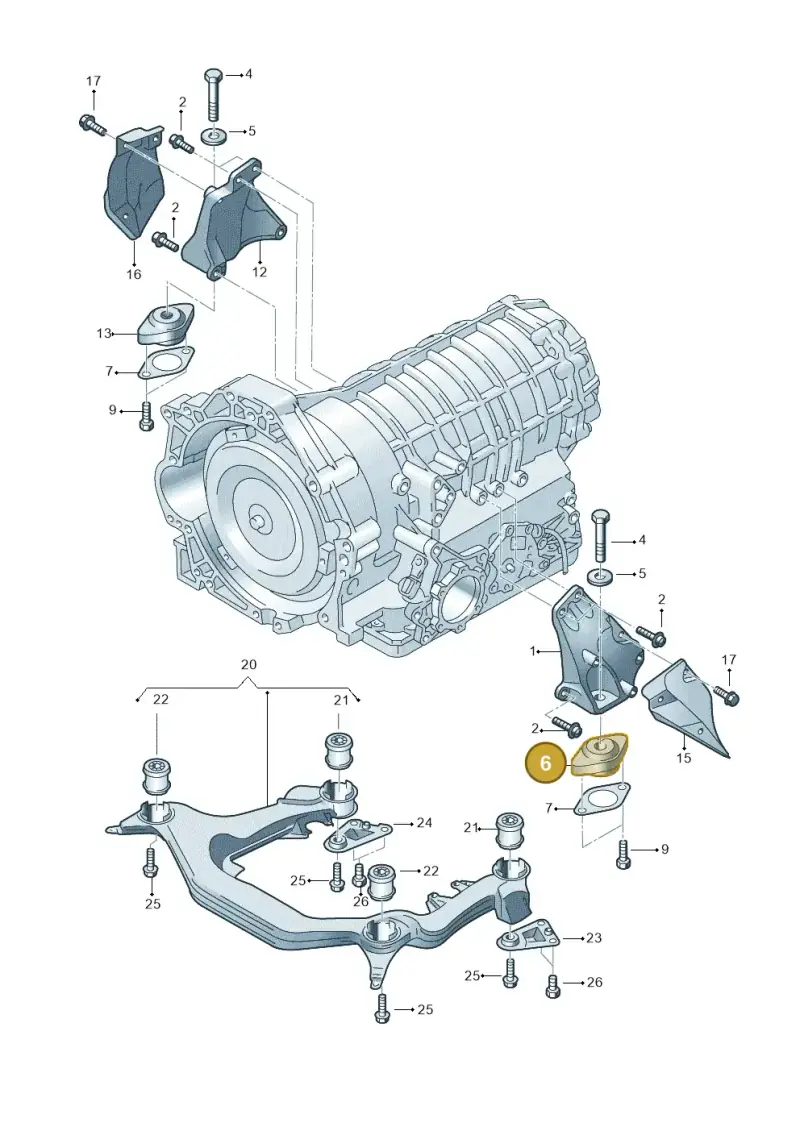 4B0399151M — Audi A4/S4 Cabrio./qu. 07> (2006-) diagram 249399810, position 6