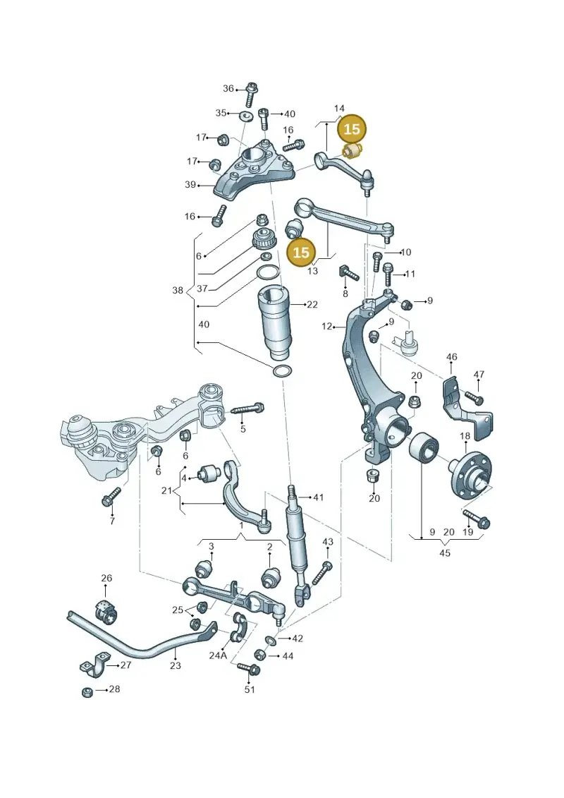 4B0407515 — Audi A6 Allroad qu. (2000-2005) diagram 247407110, position 15