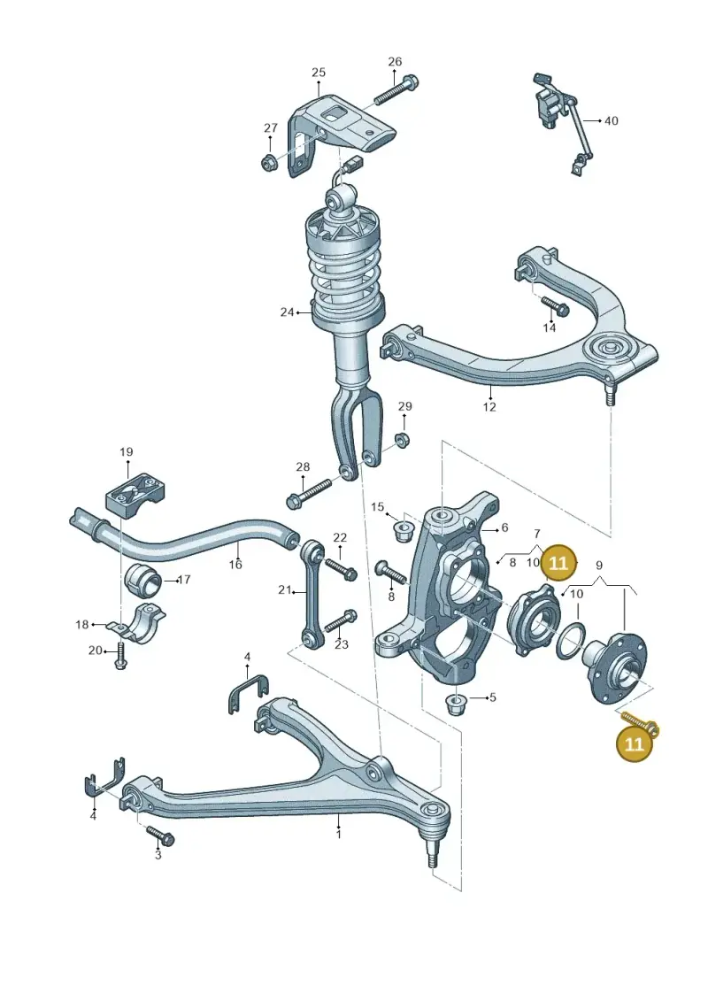 4B0407643A — Audi R8 Spyder (2015-2024) diagram 872407000, position 11