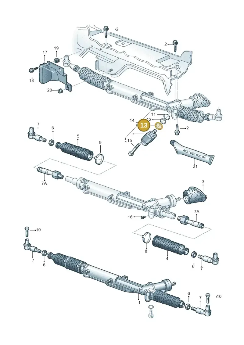 4B0422149A — Audi A6/Wagon/quattro (2001-2004) diagram 261422410, position 13