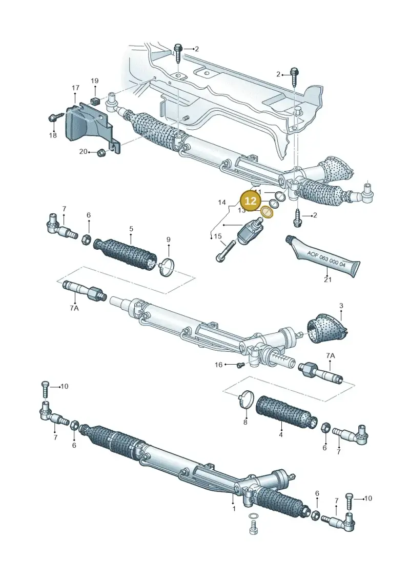 4B0422150A — Audi A6/Wagon/quattro (2001-2004) diagram 261422410, position 12