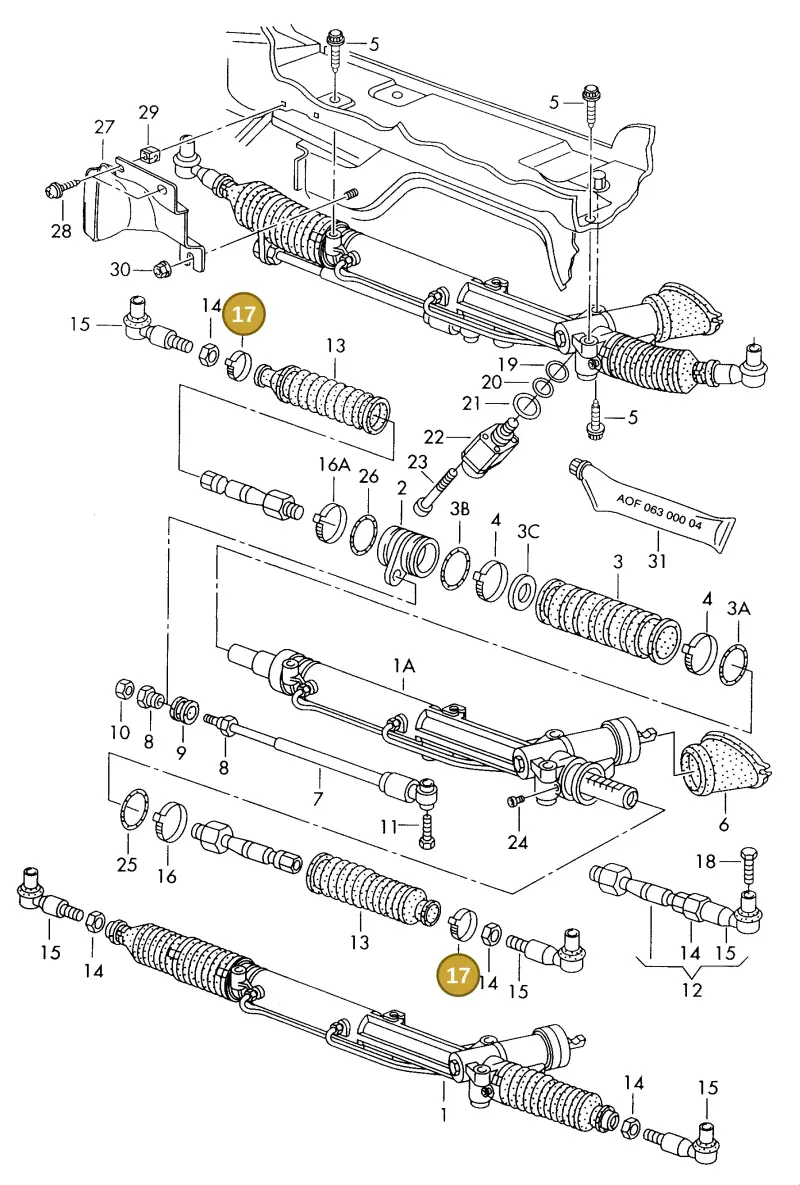 4B0422875 — Audi A6/Avant (1997-2001) diagram 260422400, position 17