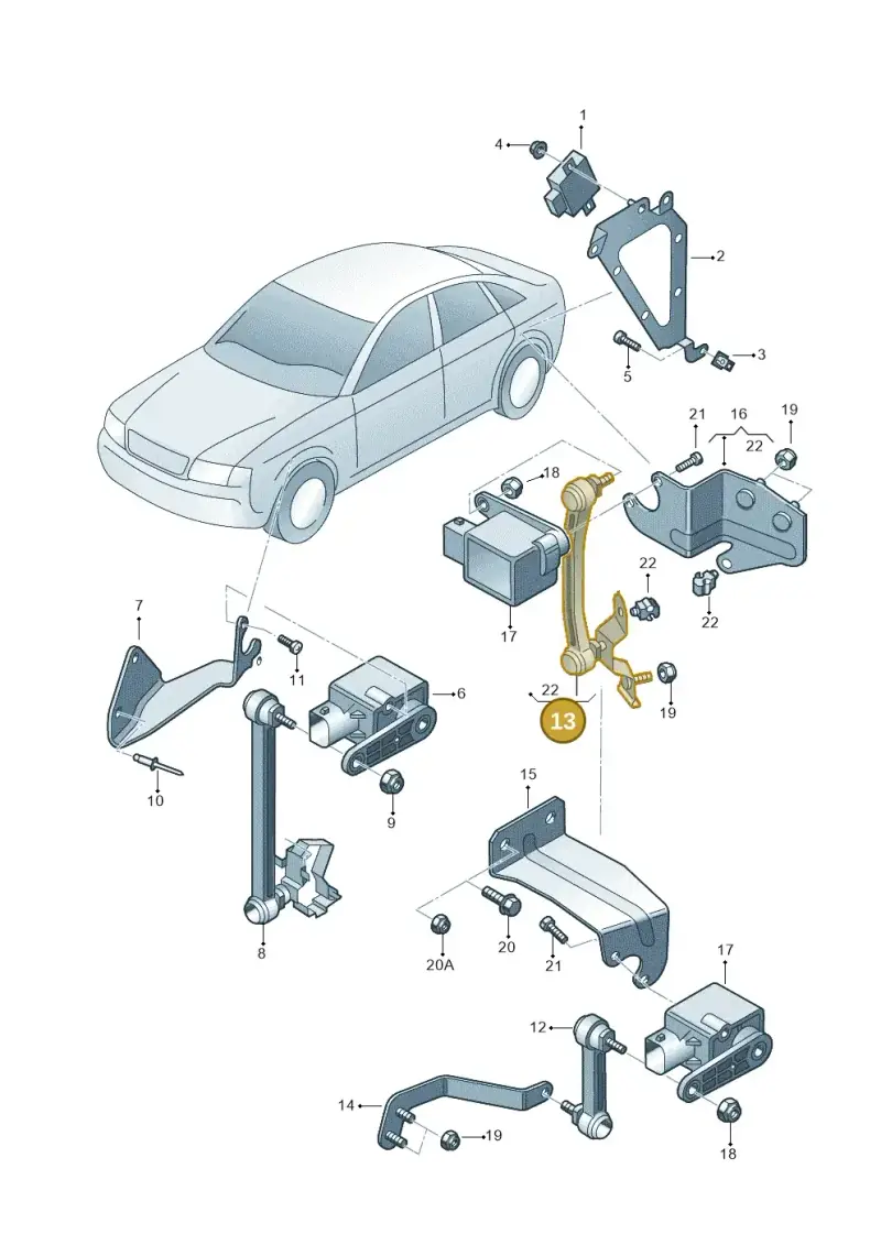 4B0505465A — Audi A6/Wagon/quattro (2001-2004) diagram 260941250, position 13