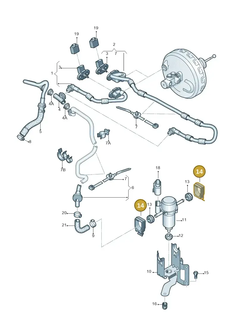 4B0614145 — Audi A6 2.7 TDI (2008-2011) diagram 448611800, position 14